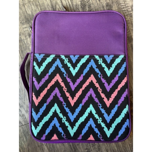 Other - iPad Tablet Sleeve Organizer Zip Pockets Purple Zig Zag